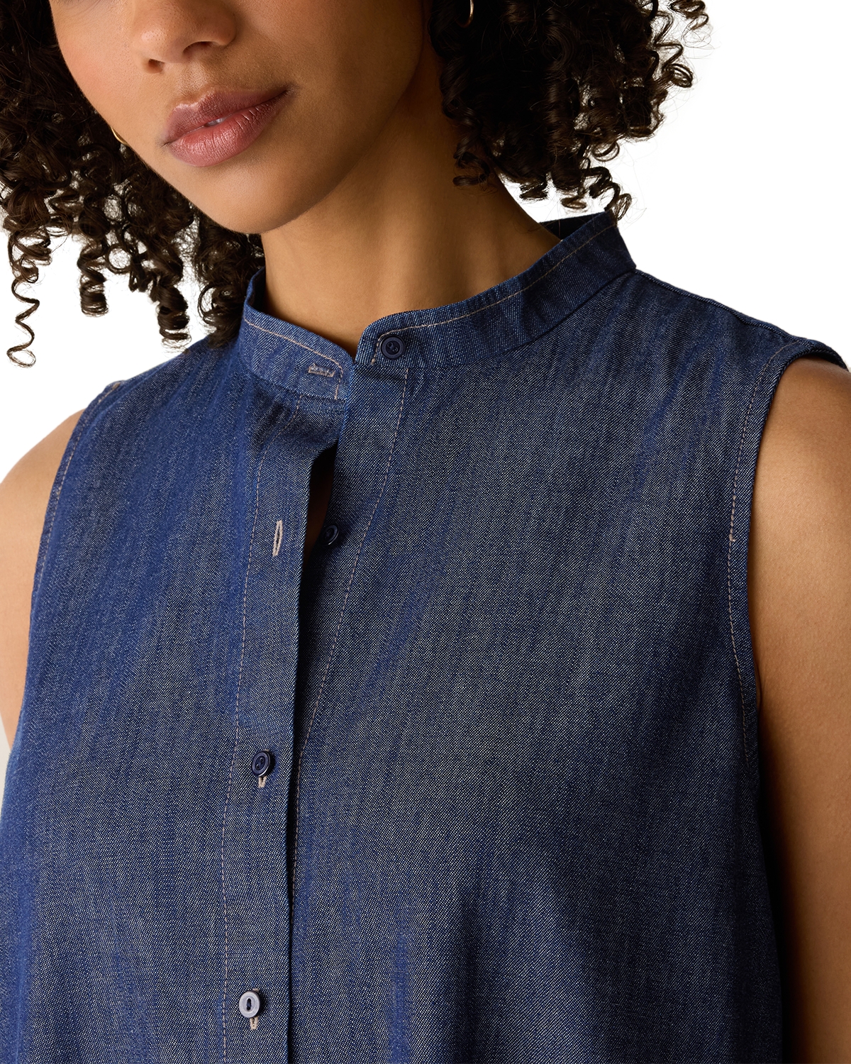 white christmas dresses Tencel Organic Cotton Denim Dress – Eileen Fisher Renew
