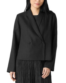 Eileen Fisher Eileen Fisher Linen & Silk Shawl Collar Jacket