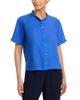Eileen Fisher Eileen Fisher Mandarin Collar Short Sleeve Shirt - 1