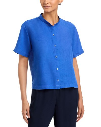 Eileen Fisher Eileen Fisher Mandarin Collar Short Sleeve Shirt