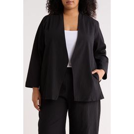 Eileen Fisher Eileen Fisher Open Front Stretch Cotton Jacket