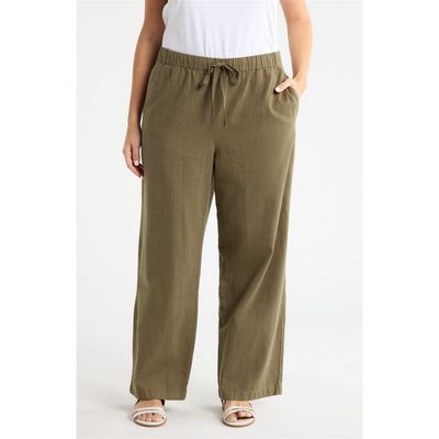 Eileen Fisher Eileen Fisher Organic Cotton & Organic Linen Straight Leg Drawstring Pants