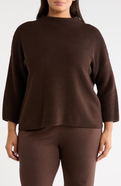 Eileen Fisher Eileen Fisher Organic Cotton & Tencel Lyocell Funnel Neck Sweater