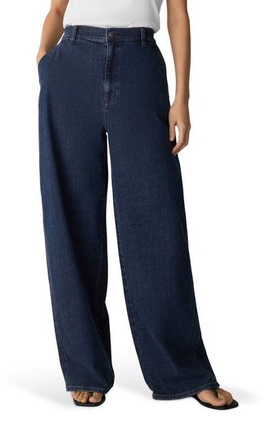 Eileen Fisher Eileen Fisher Organic Cotton Blend High Waist Wide Leg Curved Jeans