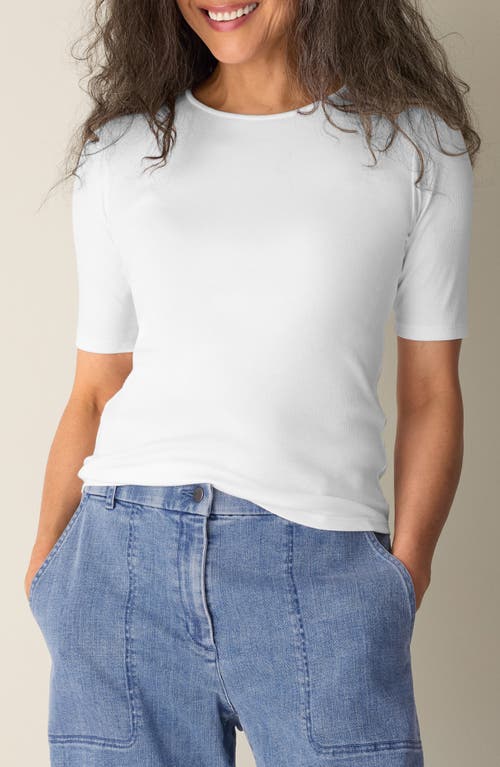 Eileen Fisher Eileen Fisher Organic Cotton Crewneck Elbow Sleeve Top
