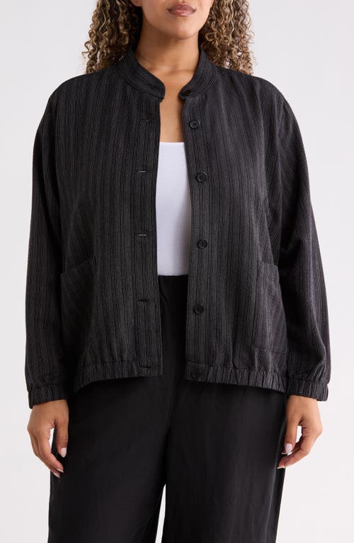 Eileen Fisher Eileen Fisher Pinstriped Stand Collar Jacket