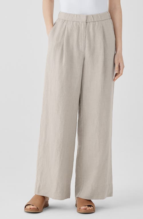 Eileen Fisher Eileen Fisher Pleated High Waist Organic Linen Wide Leg Pants