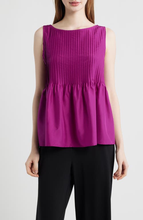 Eileen Fisher Eileen Fisher Pleated Silk Sleeveless Top