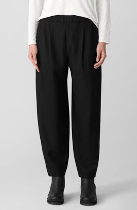 Eileen Fisher Eileen Fisher Pleated Wool Lantern Ankle Pants