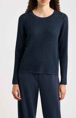 Eileen Fisher Eileen Fisher Ribbed Superfine Merino Wool Crewneck Sweater