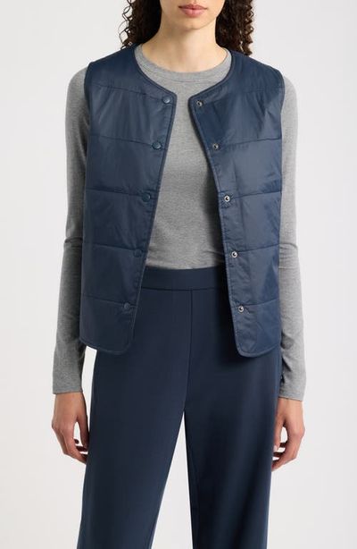 Eileen Fisher Eileen Fisher Round Neck Quilted Vest