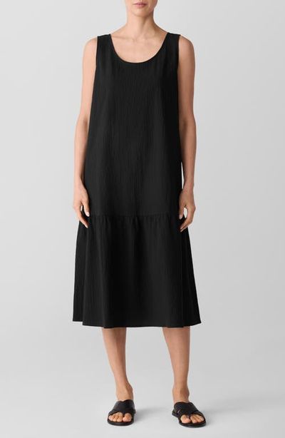 Eileen Fisher Eileen Fisher Scoop Neck Stretch Organic Cotton Midi Dress