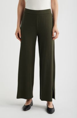 Eileen Fisher Eileen Fisher Side Slit Wide Leg Ankle Pants