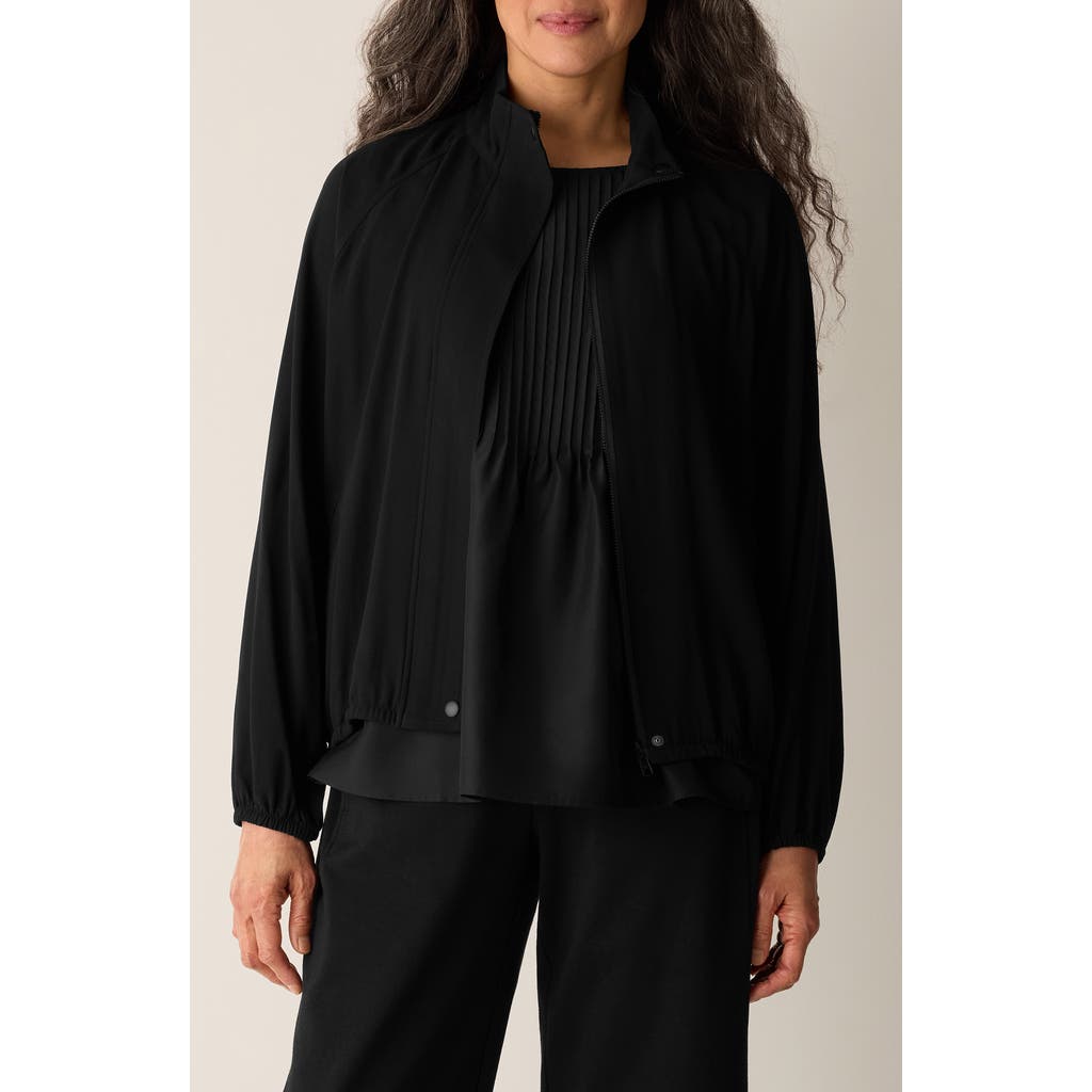 Eileen Fisher Eileen Fisher Stand Collar Silk Jacket