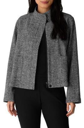 Eileen Fisher Eileen Fisher Stand Collar Stretch Cotton Jacket