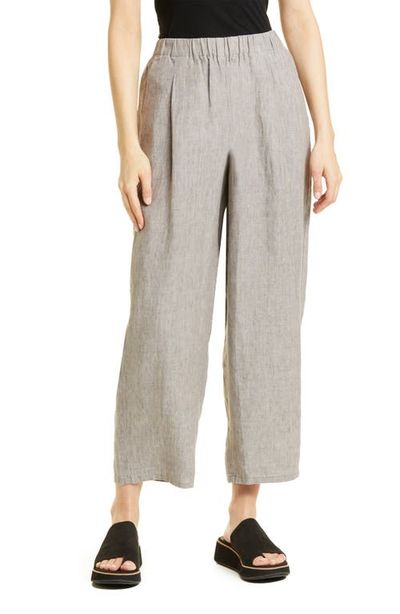 Eileen Fisher Eileen Fisher Straight Leg Organic Linen Ankle Pants