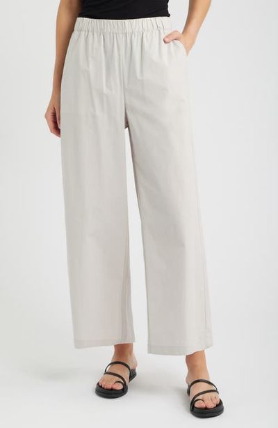 Eileen Fisher Eileen Fisher Stretch Cotton Poplin Wide Leg Ankle Pants