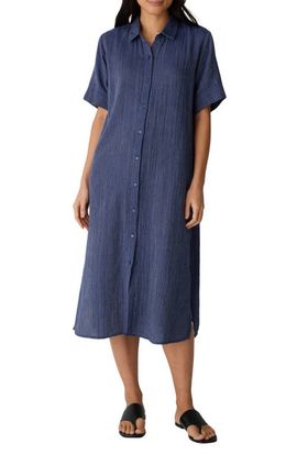Eileen Fisher Eileen Fisher Stripe Organic Cotton Midi Shirtdress