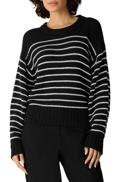 Eileen Fisher Eileen Fisher Striped Organic Cotton Crewneck Sweater