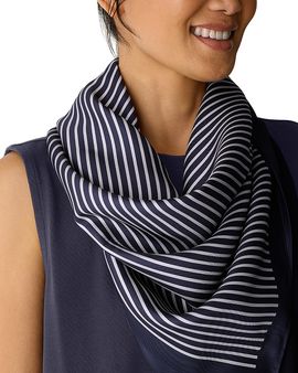 Eileen Fisher Eileen Fisher Striped Silk Twill Printed Bandana
