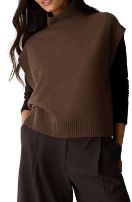 Eileen Fisher Eileen Fisher Turtleneck Cap Sleeve Wool Sweater