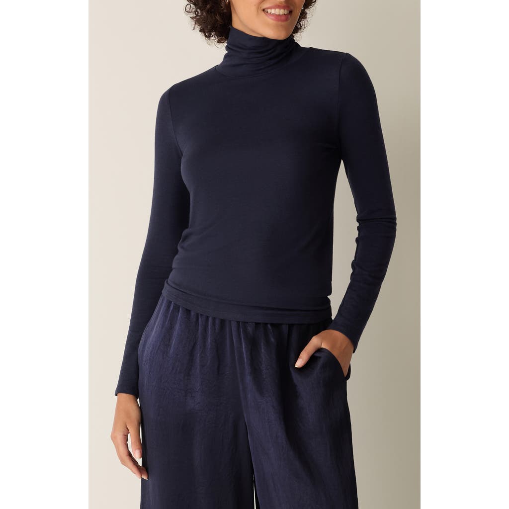 Eileen Fisher Eileen Fisher Turtleneck Stretch Organic Cotton Blend Top