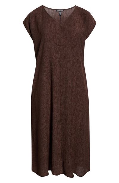 Eileen Fisher Eileen Fisher V-Neck Cap Sleeve Crinkle Dress