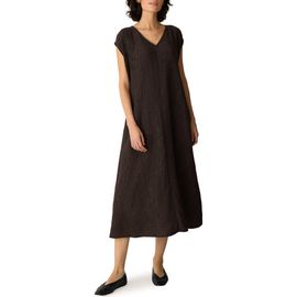 Eileen Fisher Eileen Fisher V-Neck Crinkle Midi Dress