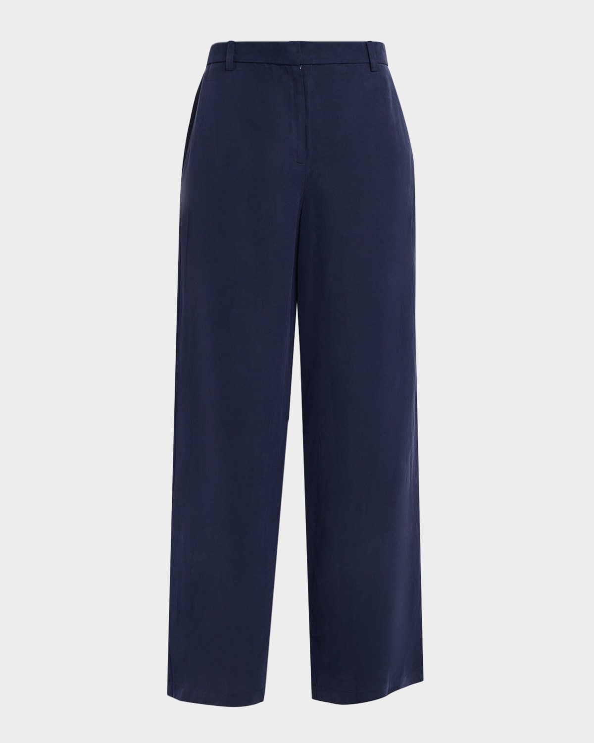 Eileen Fisher High-Waist Linen-Silk Twill Pants