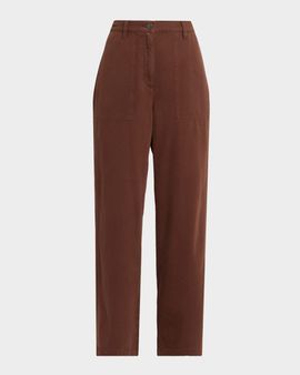 Eileen Fisher High-Waisted Organic Cotton Pants