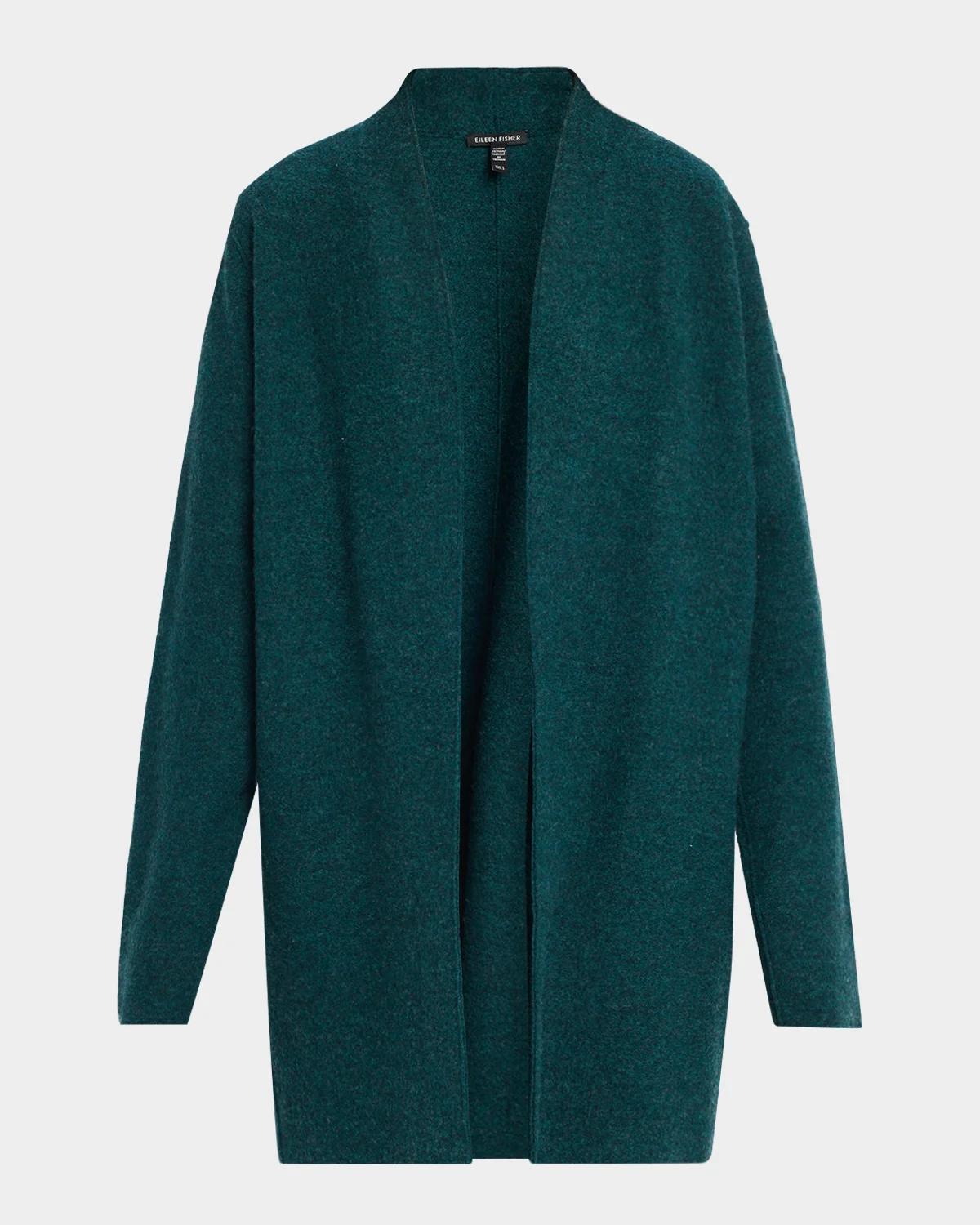 Eileen Fisher Open-Front Boiled Wool Cardigan