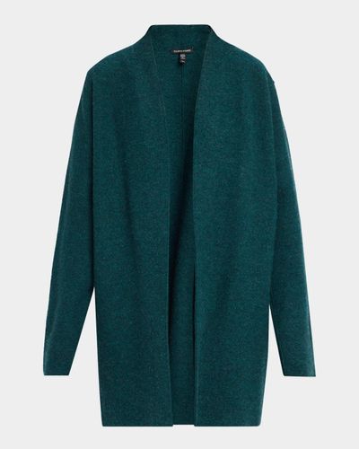 Eileen Fisher Open-Front Boiled Wool Cardigan