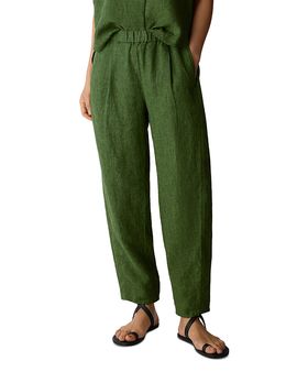Eileen Fisher Petites Eileen Fisher Petites Pleated Linen Ankle Pants