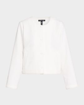 Eileen Fisher Quilted Organic Cotton Jacquard Jacket
