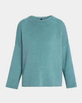 Eileen Fisher Ribbed Funnel-Neck Sweater