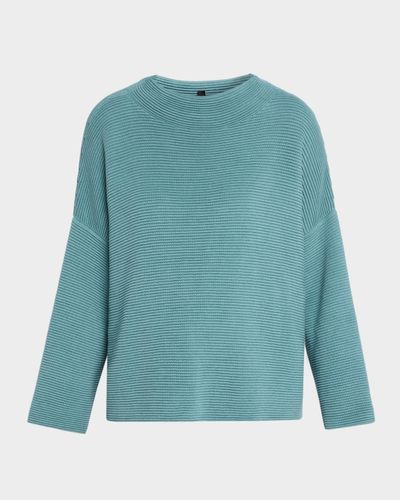 Eileen Fisher Ribbed Funnel-Neck Sweater