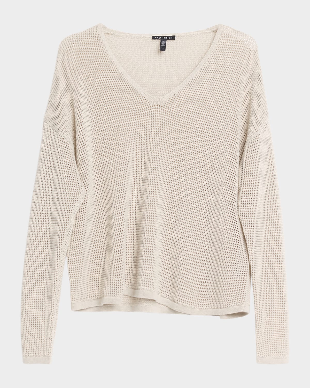 Eileen Fisher Scoopneck Open-Knit Sweater