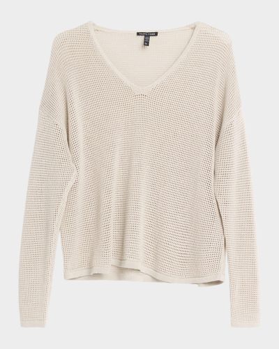 Eileen Fisher Scoopneck Open-Knit Sweater