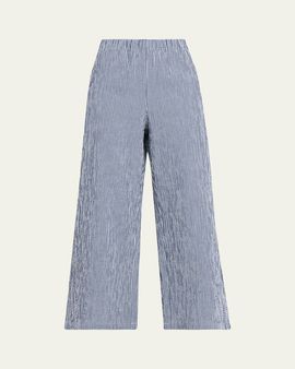 Eileen Fisher Seersucker Check Organic Cotton Pants