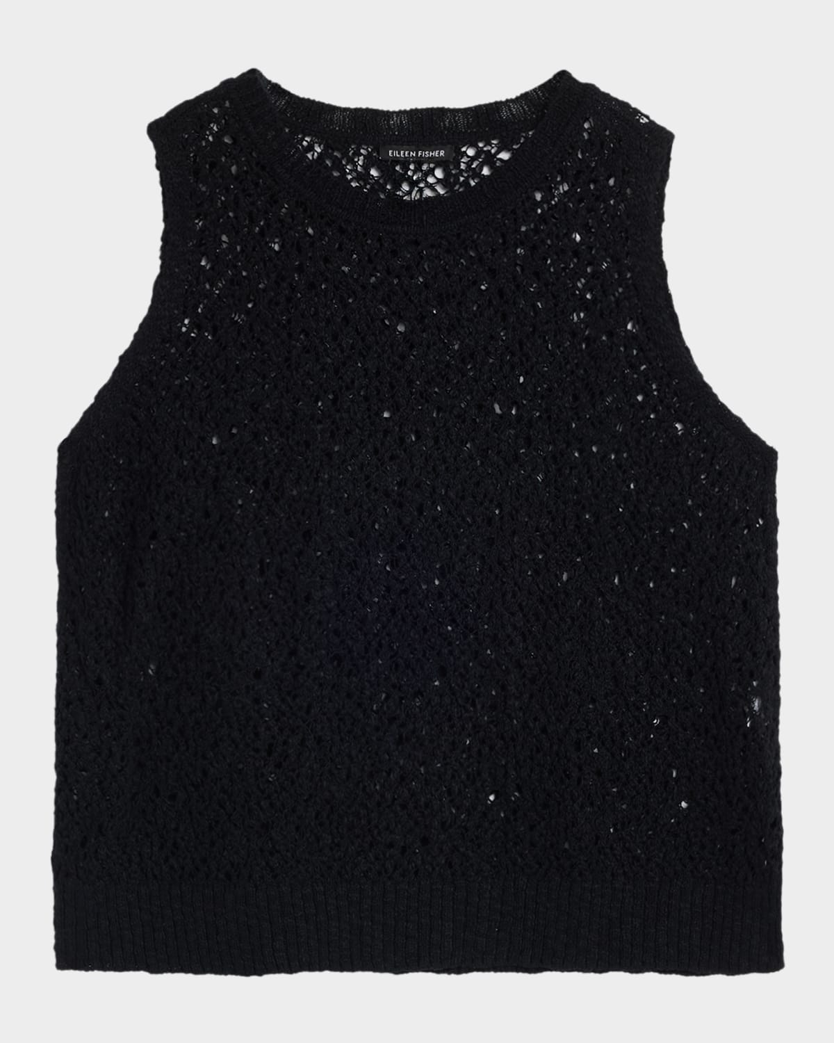 Eileen Fisher Slubby Organic Cotton Open-Knit Tank