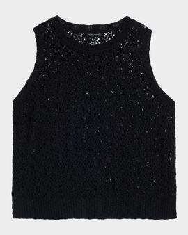 Eileen Fisher Slubby Organic Cotton Open-Knit Tank