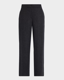 Eileen Fisher Straight-Leg Wool Jersey Trousers