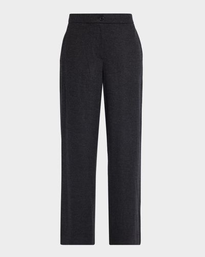 Eileen Fisher Straight-Leg Wool Jersey Trousers
