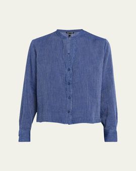 Eileen Fisher Striped Gauzy Organic Cotton Shirt