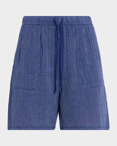 Eileen Fisher Striped Gauzy Organic Cotton Shorts