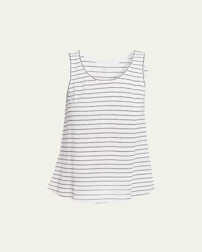 Eileen Fisher Striped Organic Linen Knit Tank Top