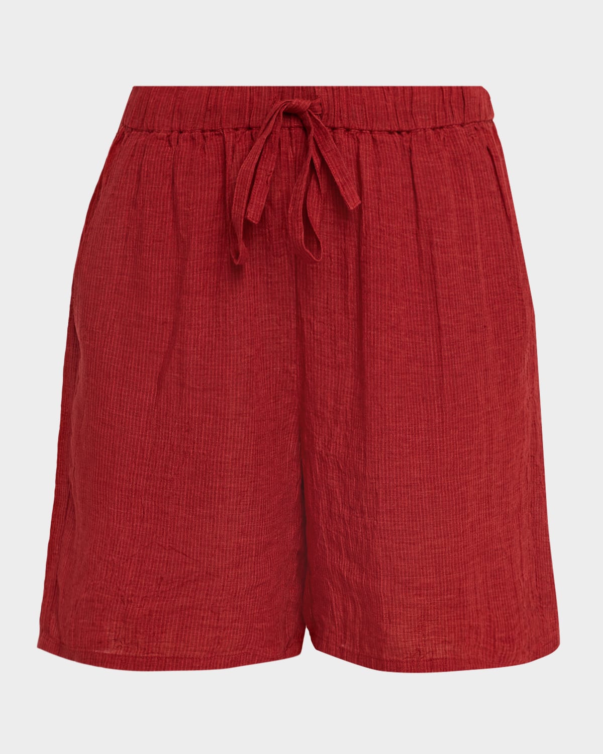 Eileen Fisher Striped Organic Linen Walking Shorts