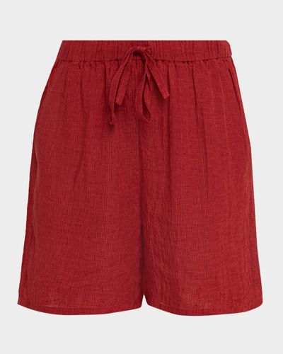 Eileen Fisher Striped Organic Linen Walking Shorts