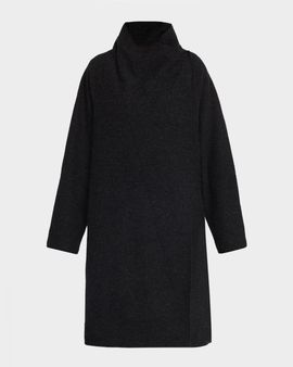 Eileen Fisher Wrap-Front Boiled Wool Coat