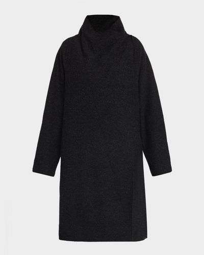 Eileen Fisher Wrap-Front Boiled Wool Coat